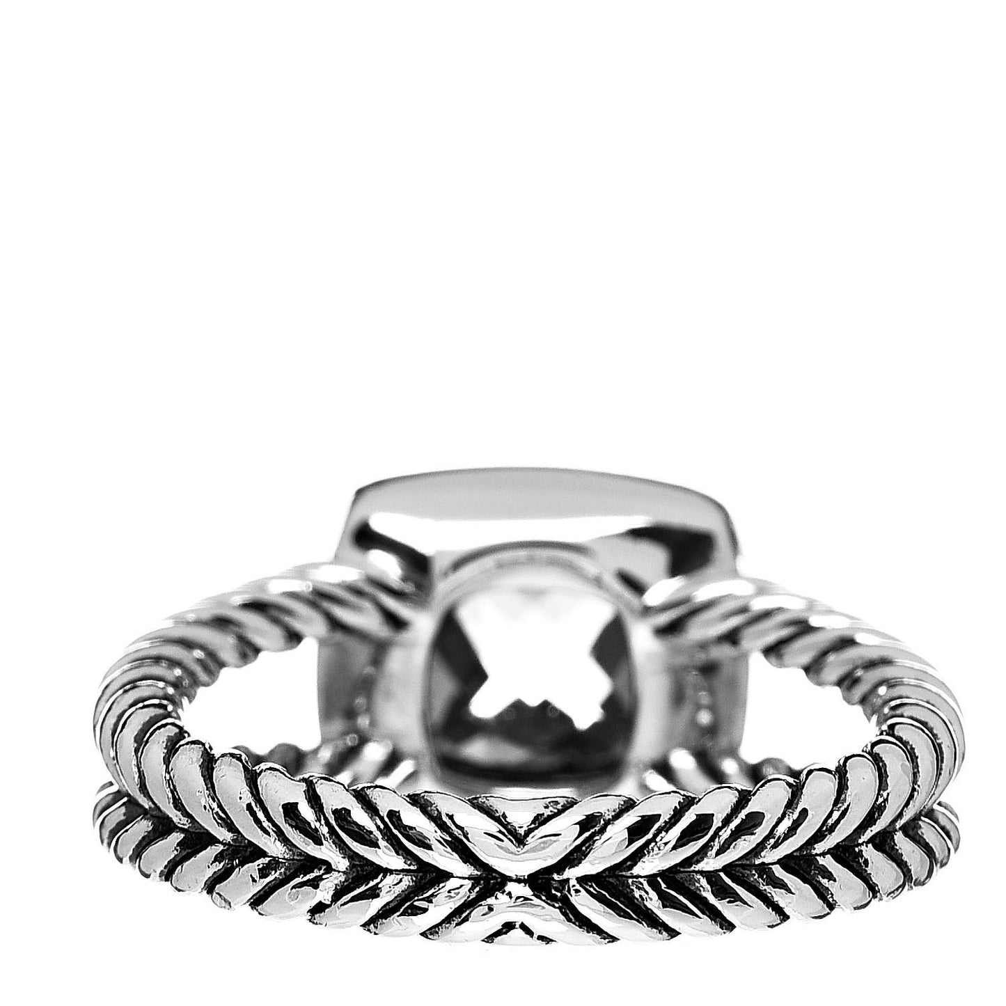 Sterling Silver Diamond White Topaz 7mm Petite Albion Ring 54 7