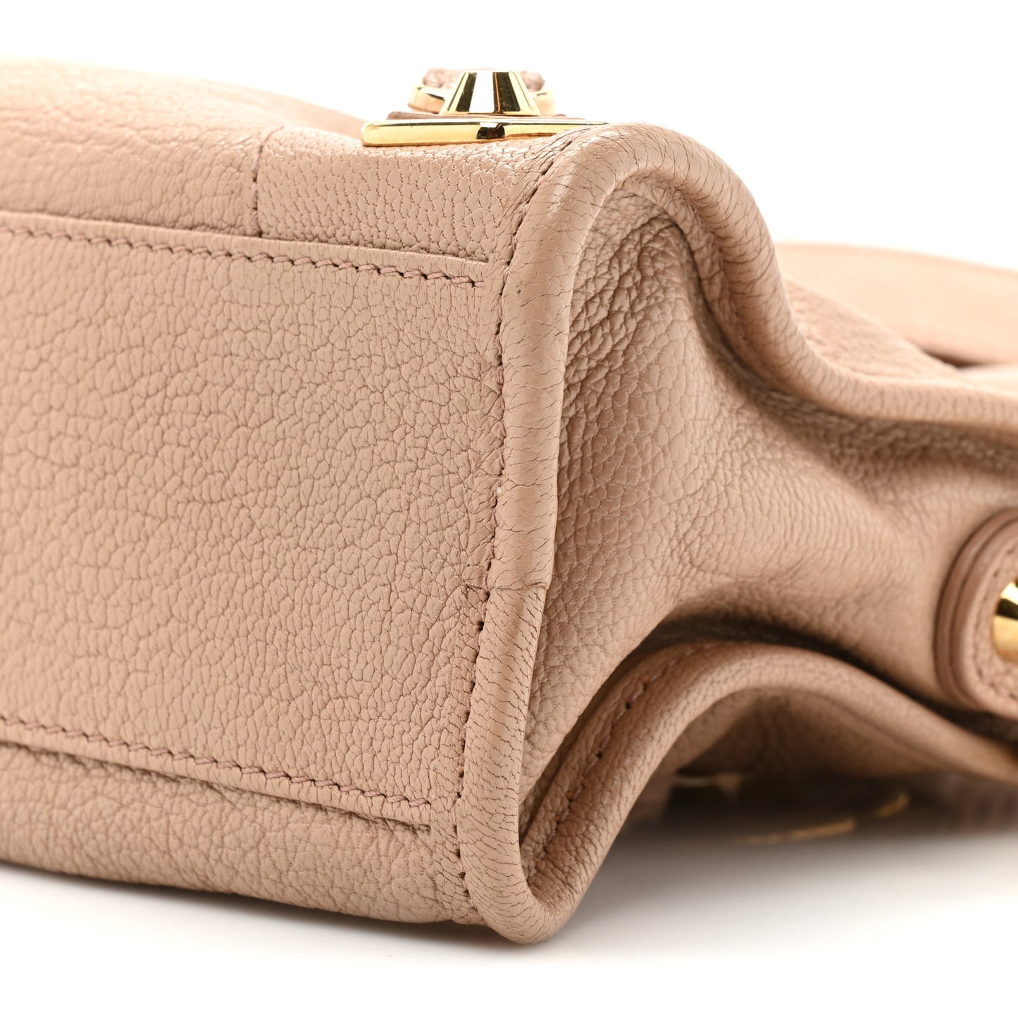 Chevre Gold Metallic Edge Hardware Mini City Rose Des Sables