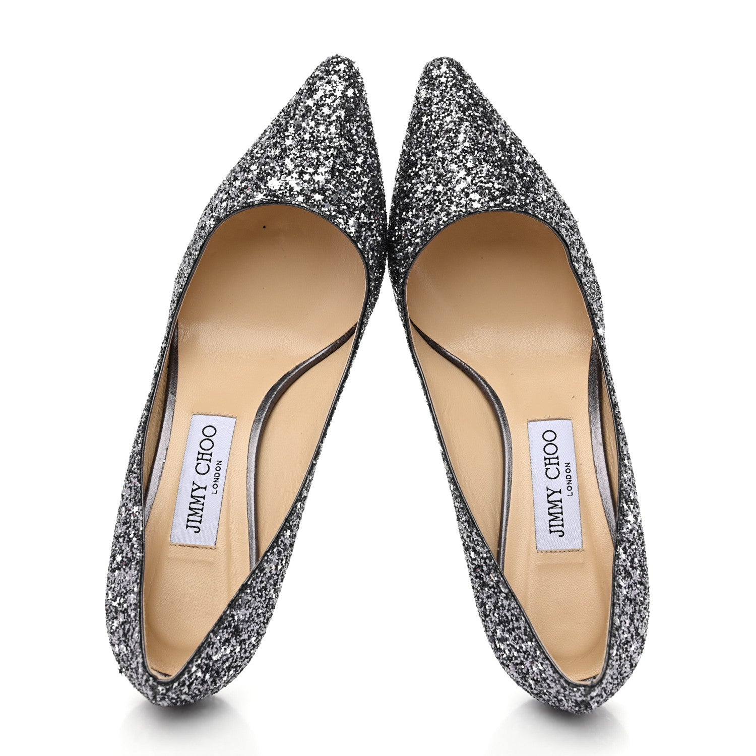 Jimmy Choo Glitter Pointy Toe Romy 60 Pumps 39 Silver 2 of 8