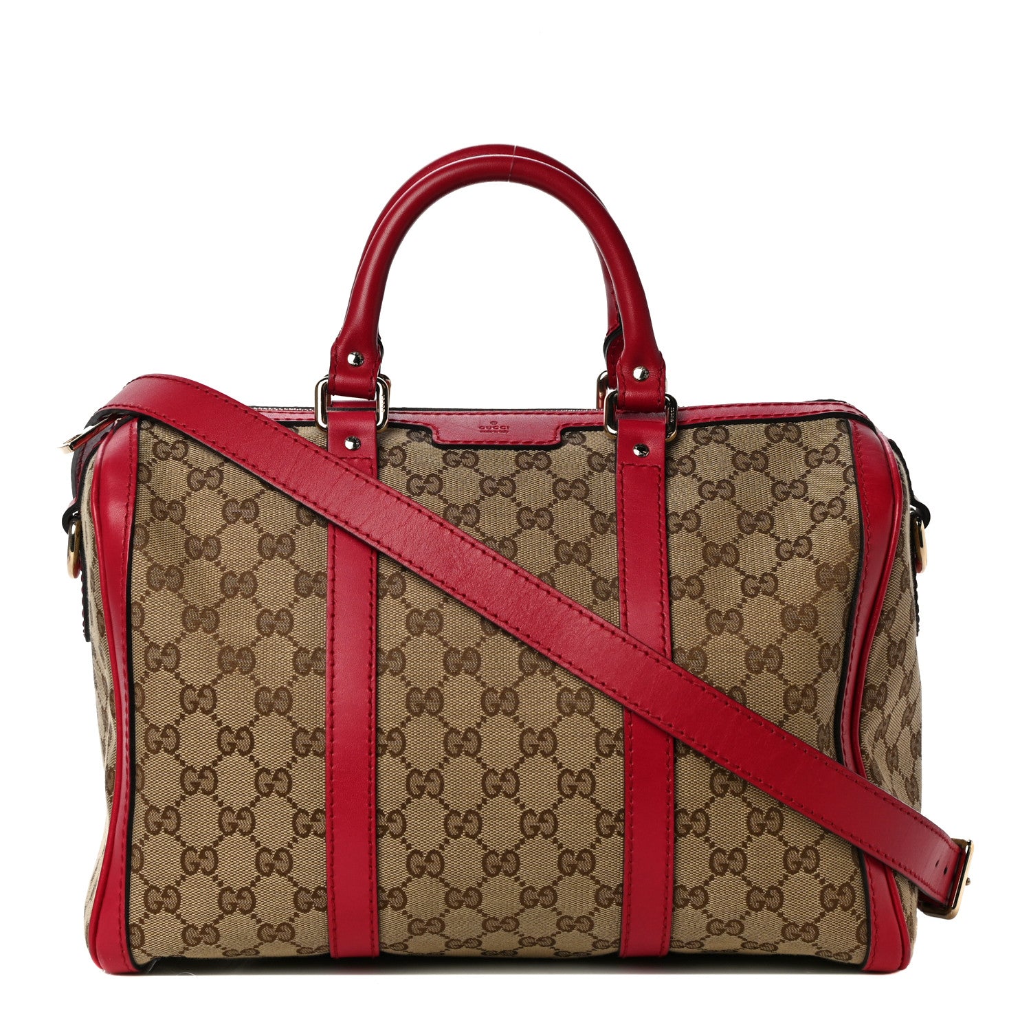 Gucci Monogram Medium Joy Boston Hibiscus Red 1 of 11