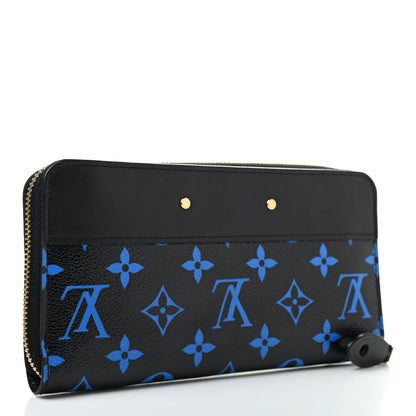Louis Vuitton Calfskin Colored Monogram Zippy Wallet Blue Black 3 of 7