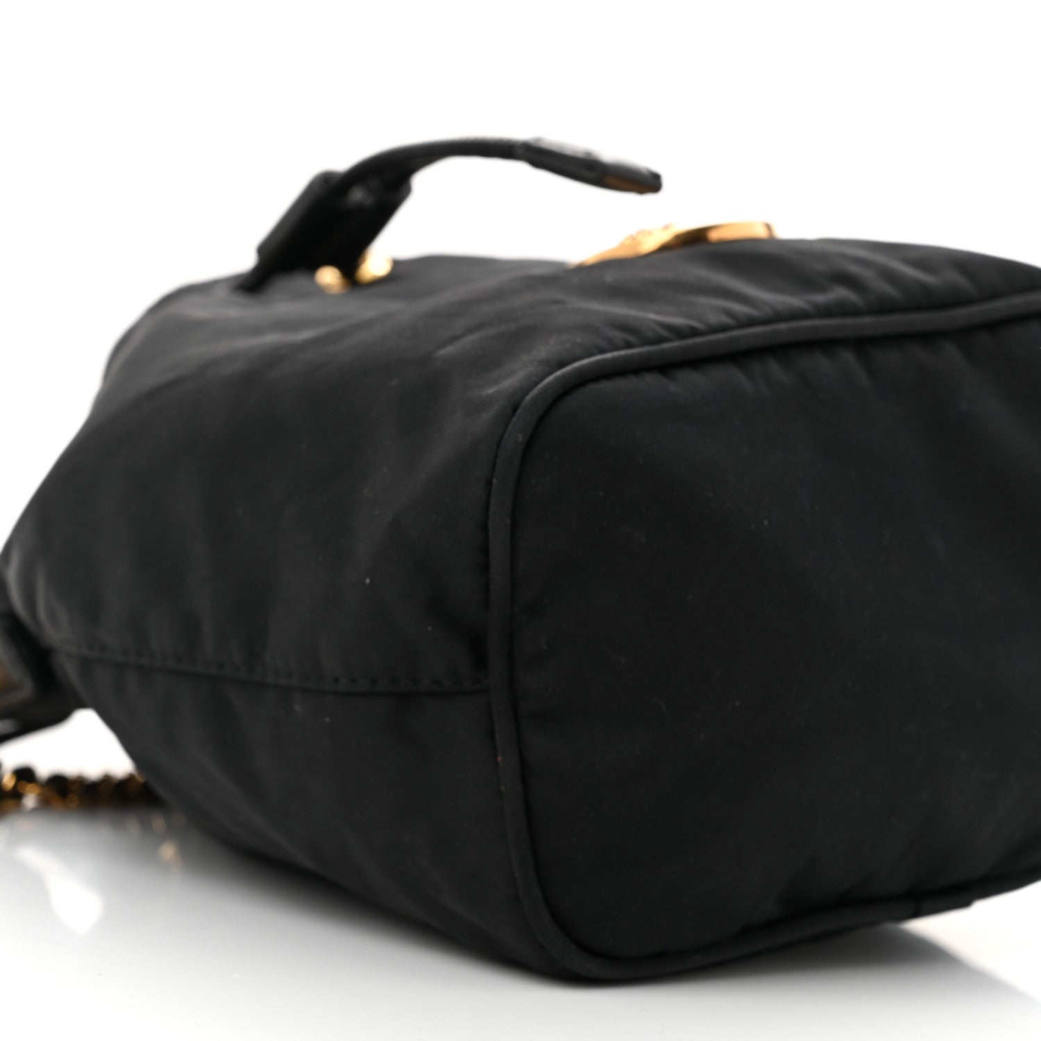 Versace Nylon Medusa Drawstring Bucket Bag Black 8 of 9