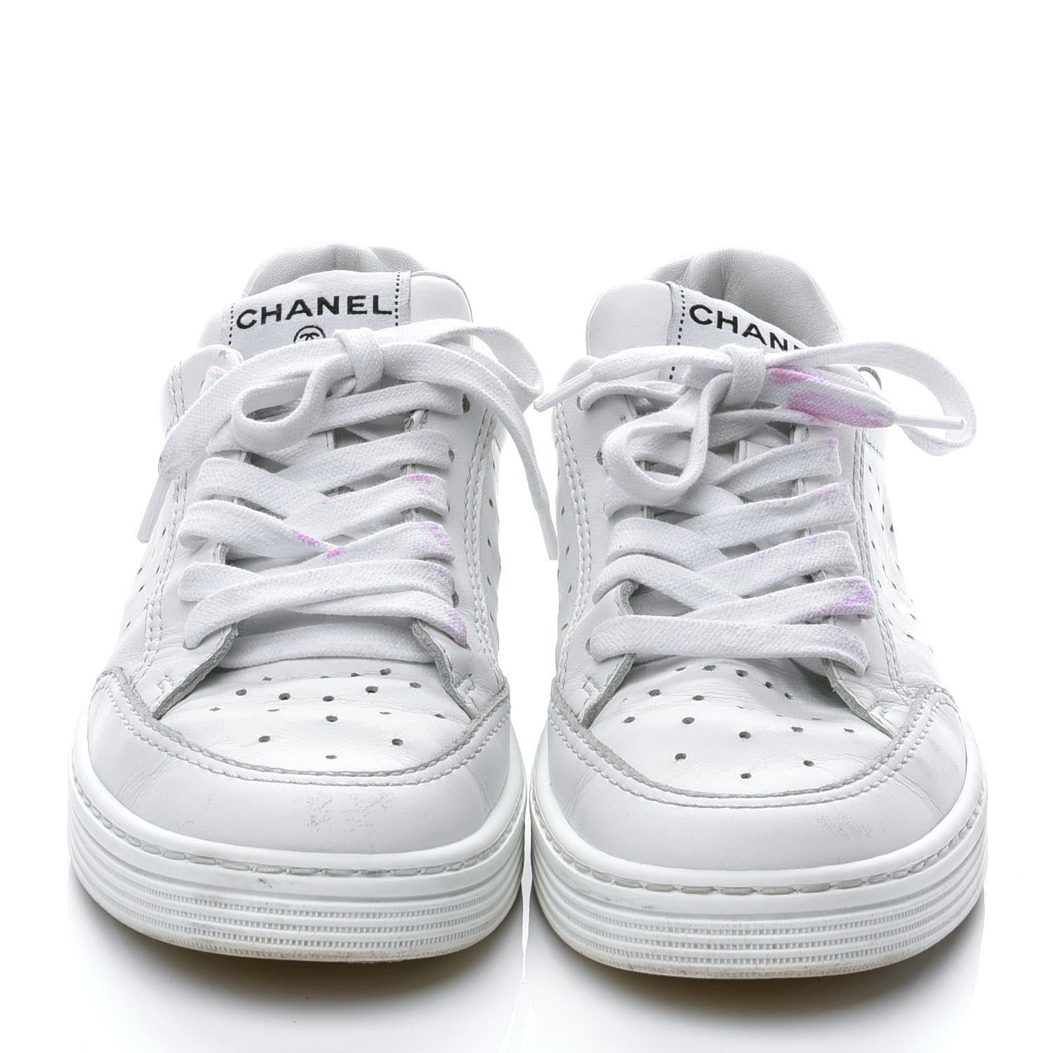 Chanel Calfskin Womens Logo Sneakers 36 White 4 of 8