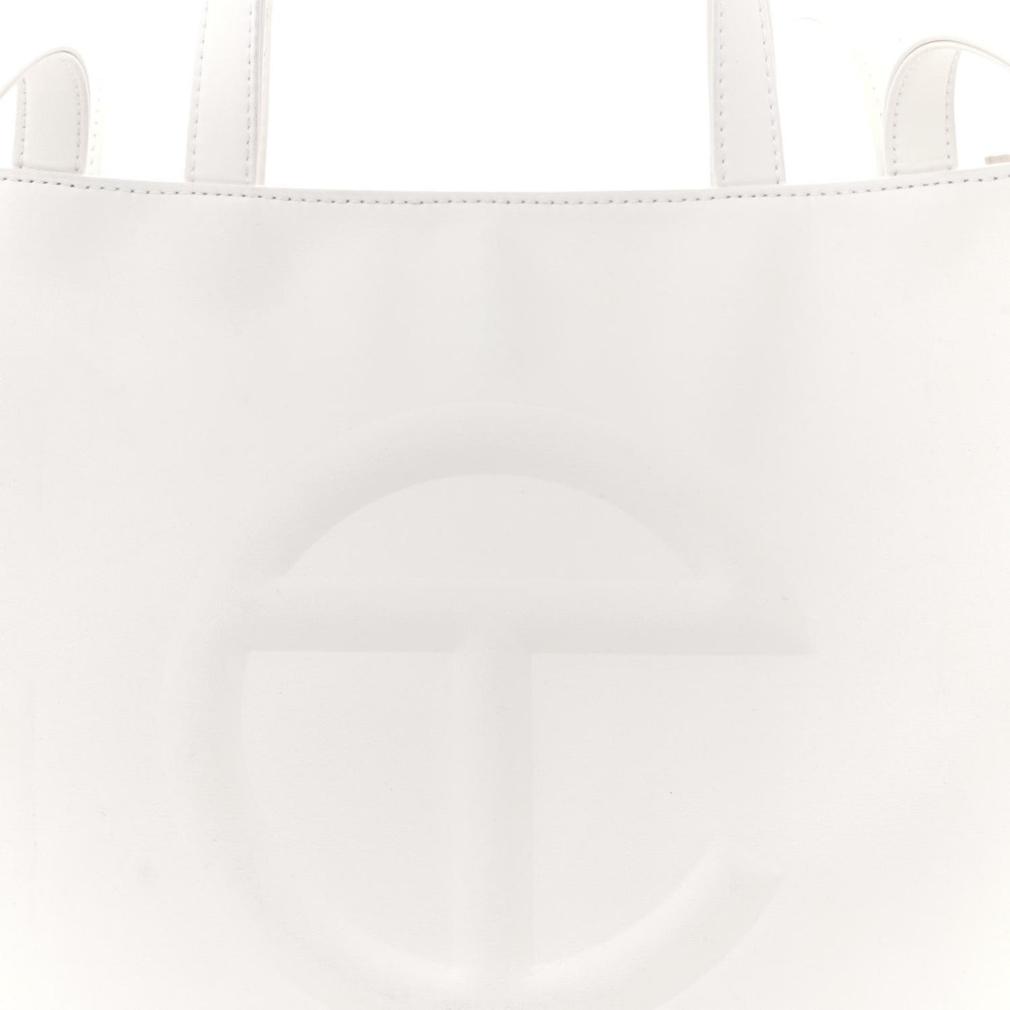 Vegan Leather Medium Shopping Bag White