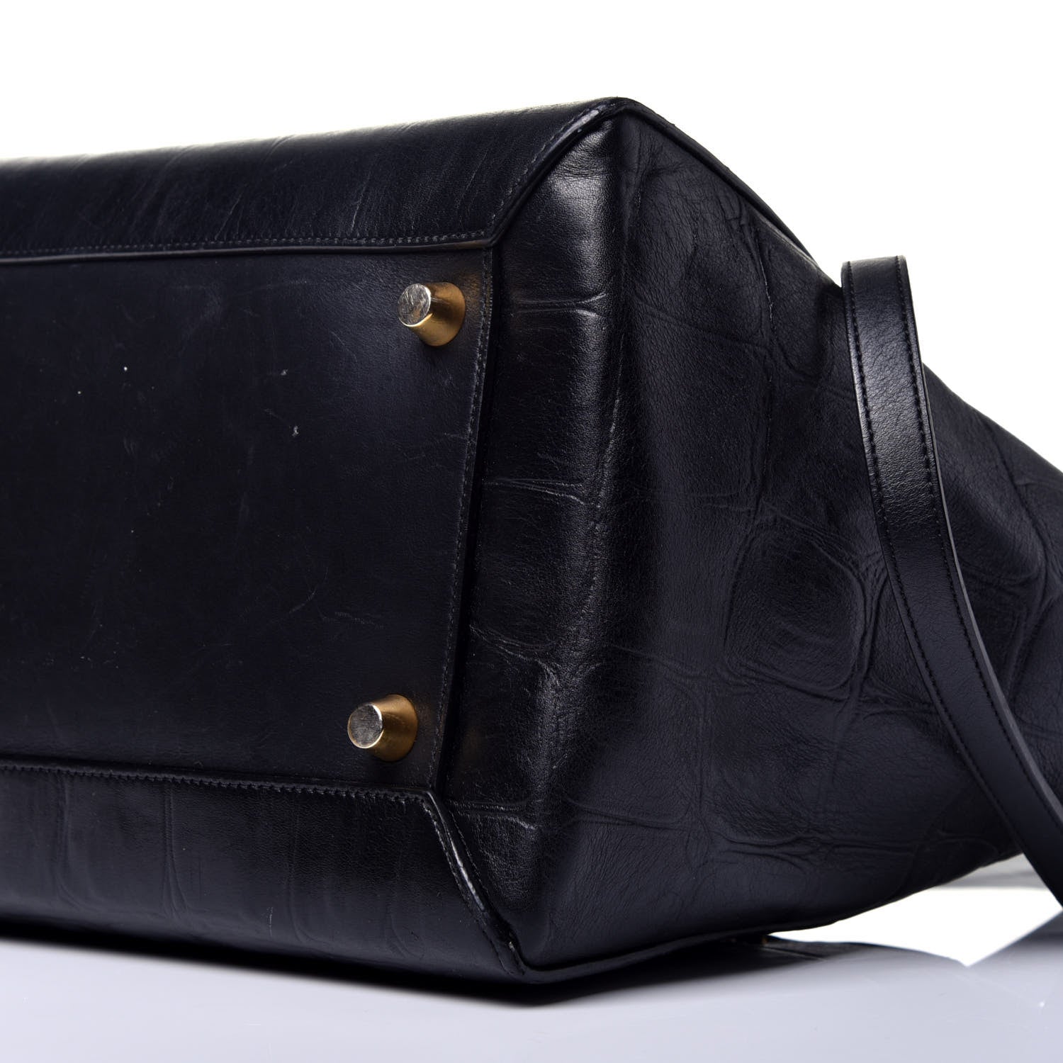 Celine Calfskin Crocodile Embossed Small Belt Bag Navy 9 of 9