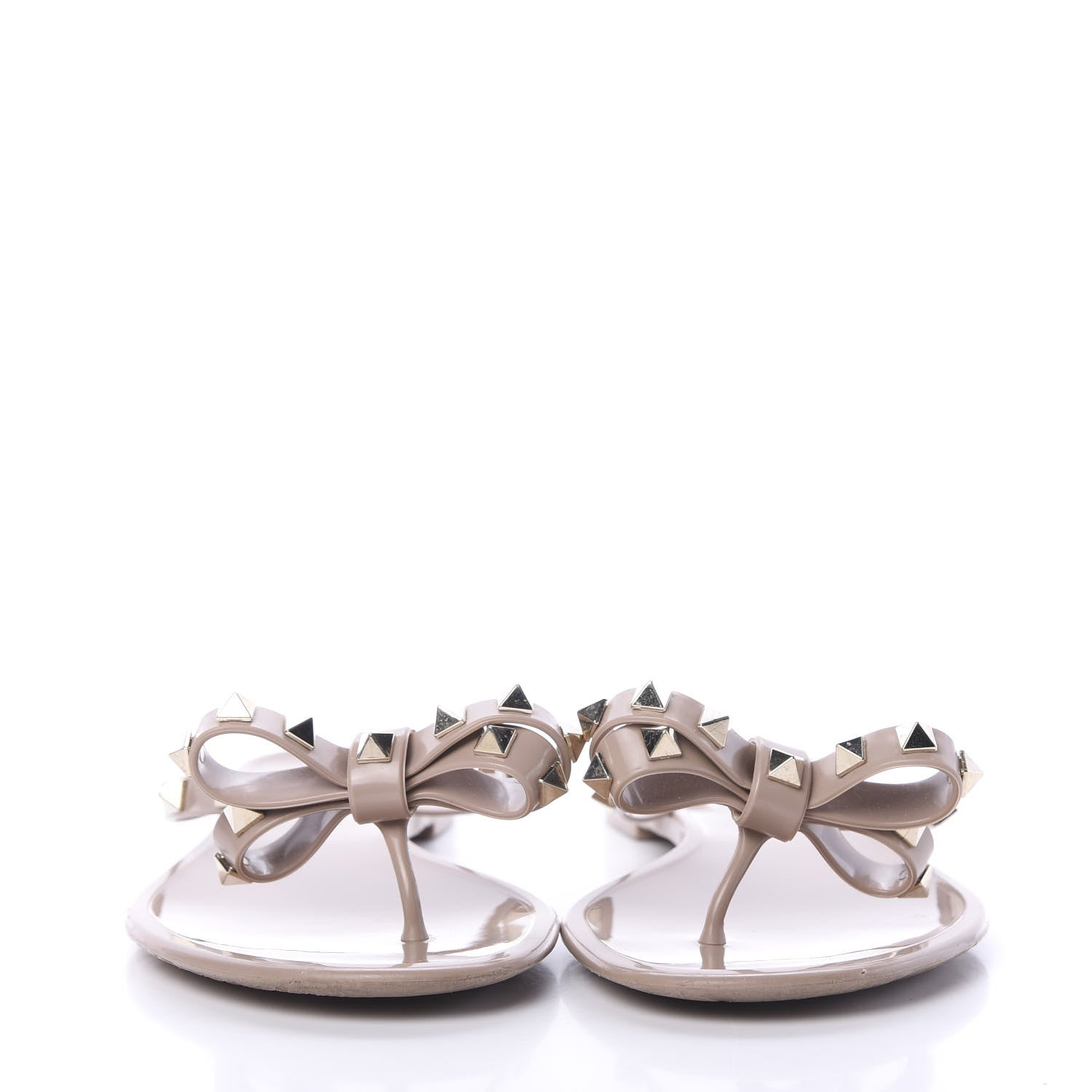 Valentino Garavani PVC Jelly Rockstud Bow Thong Sandals 41 Poudre 2 of 11