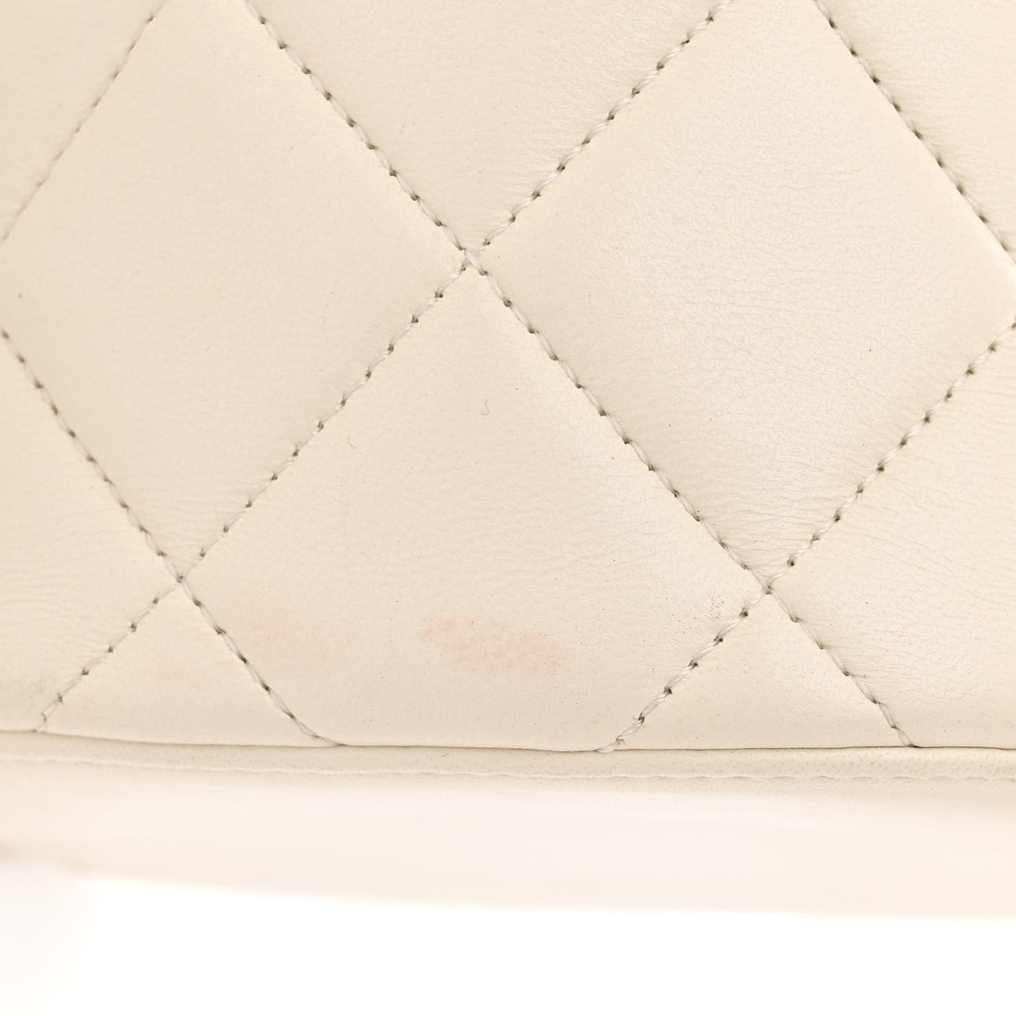 Lambskin Quilted Trendy Vanity Case White