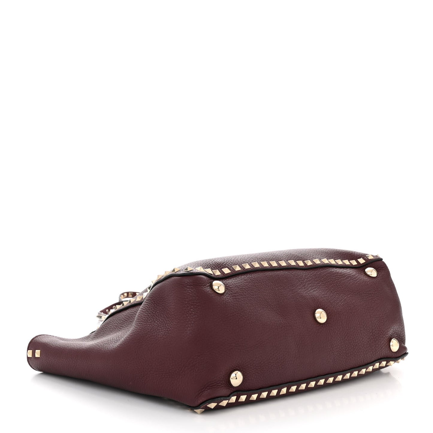 Pebbled Calfskin Medium Rockstud Tote Rubin
