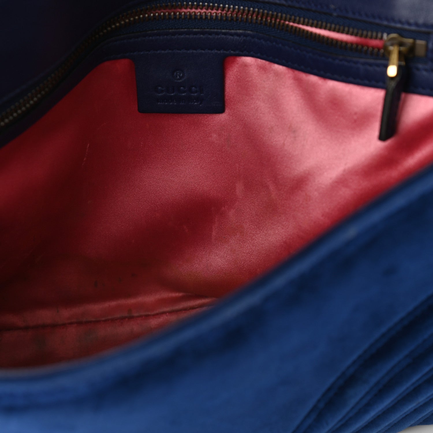 Gucci Velvet Matelasse Medium GG Marmont Shoulder Bag Cobalt Blue 12 of 14