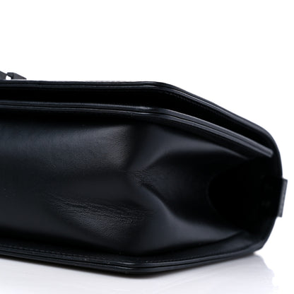 Chanel Calfskin Painted Chevron Embossed Medium Boy Flap Black 9 of 15