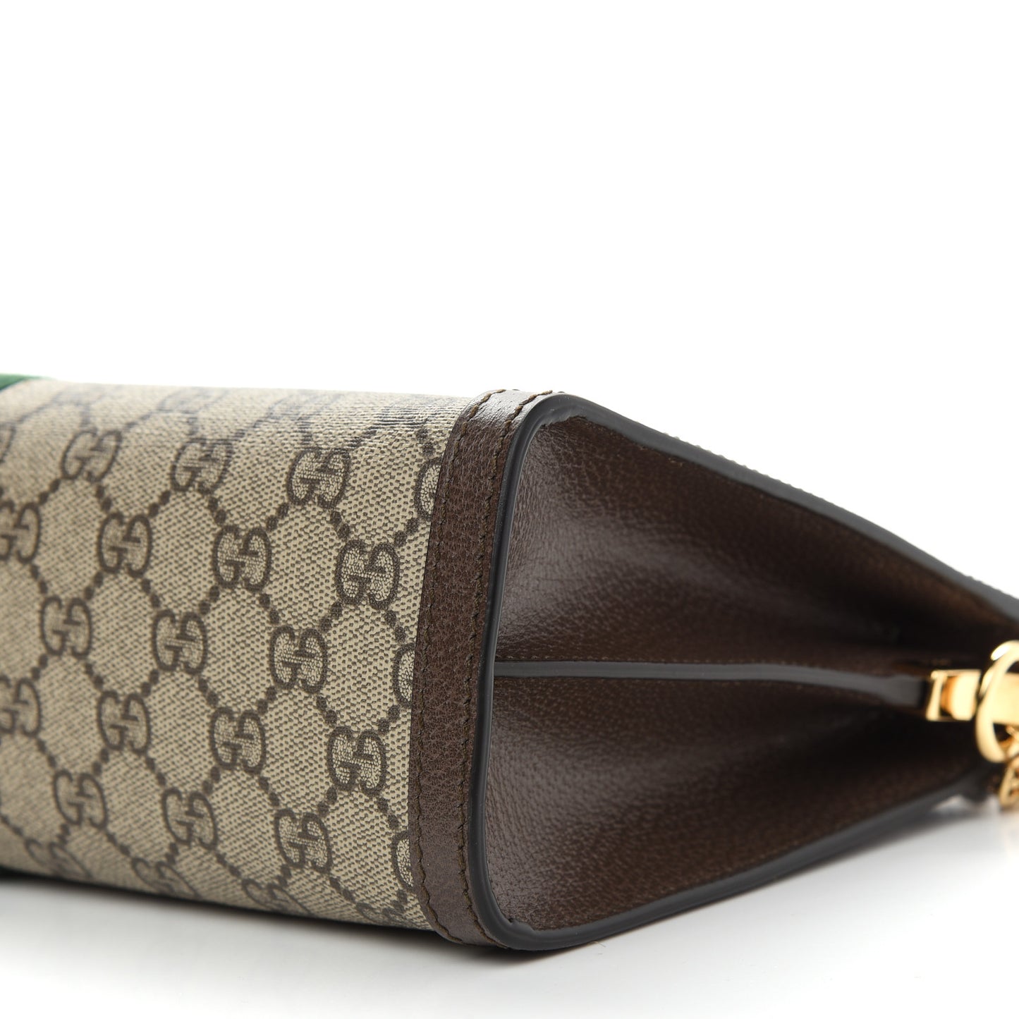 GG Supreme Monogram Web Medium Ophidia Chain Shoulder Bag Brown