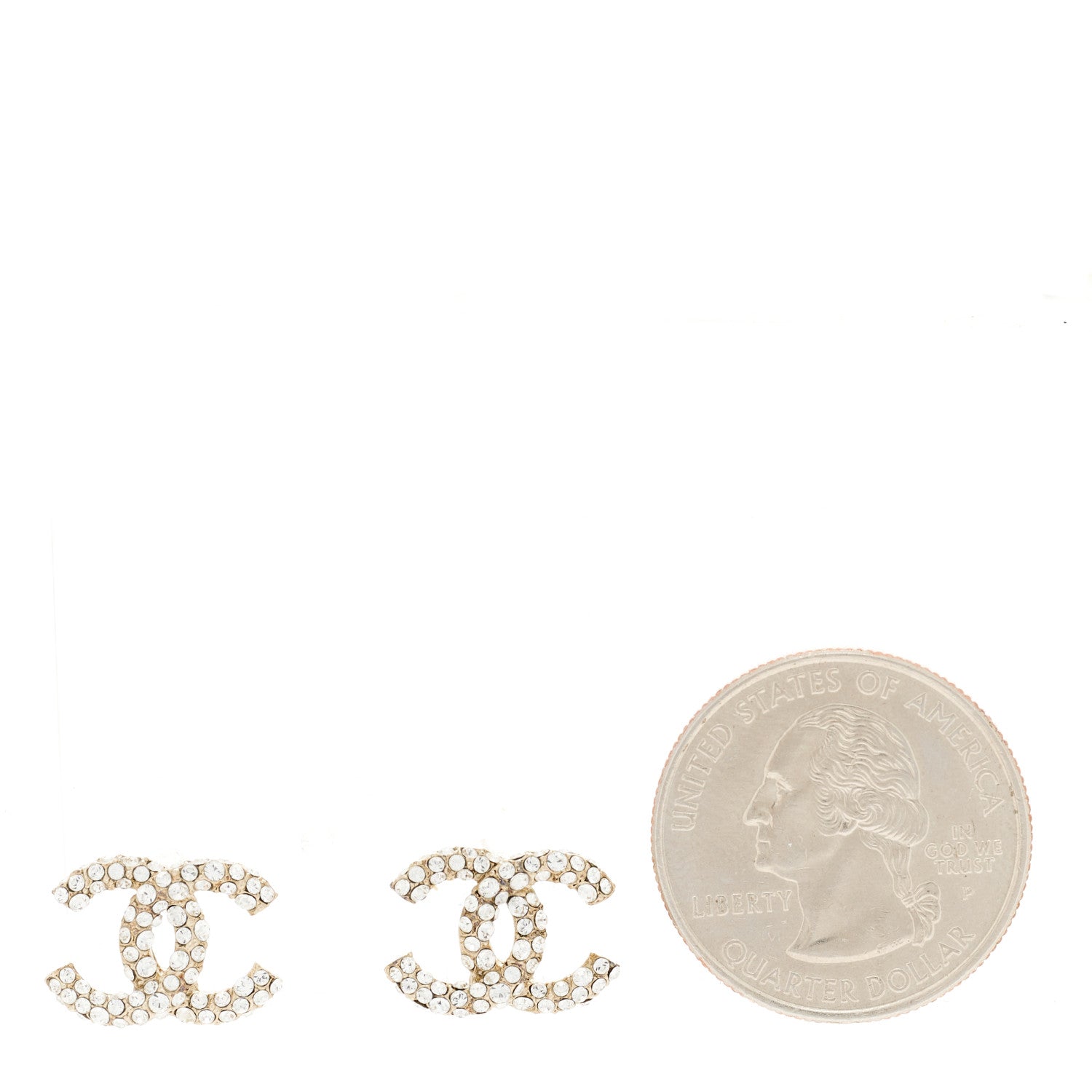 Chanel Crystal Mini CC Earrings Gold 2 of 4