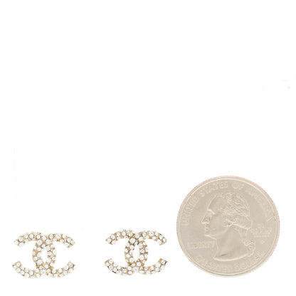 Chanel Crystal Mini CC Earrings Gold 2 of 4