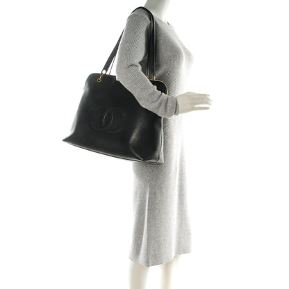 Chanel Caviar Large CC Shoulder Bag Black 2 of 7