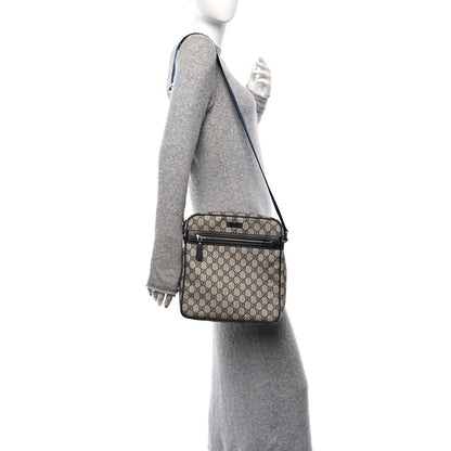 Gucci GG Plus Monogram Selleria Calfskin Medium Messenger Bag Beige Blue 2 of 11