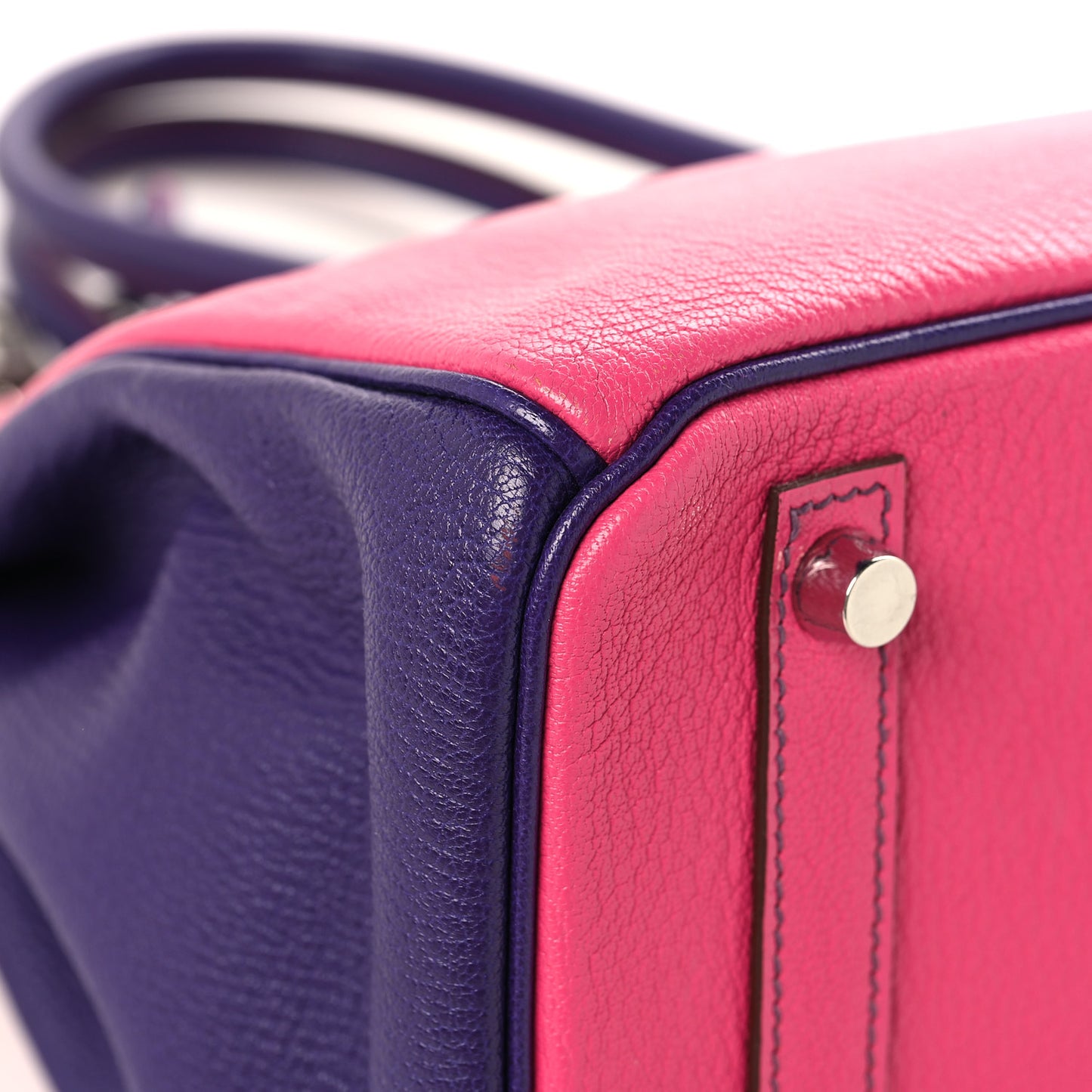Chevre Mysore Horseshoe Birkin 30 Rose Shocking Iris