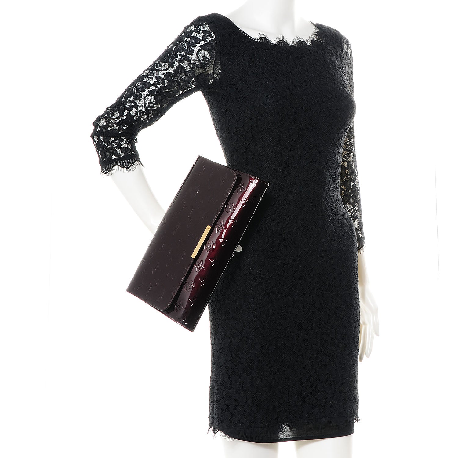 Louis Vuitton Vernis Robertson Clutch Amarante 2 of 9