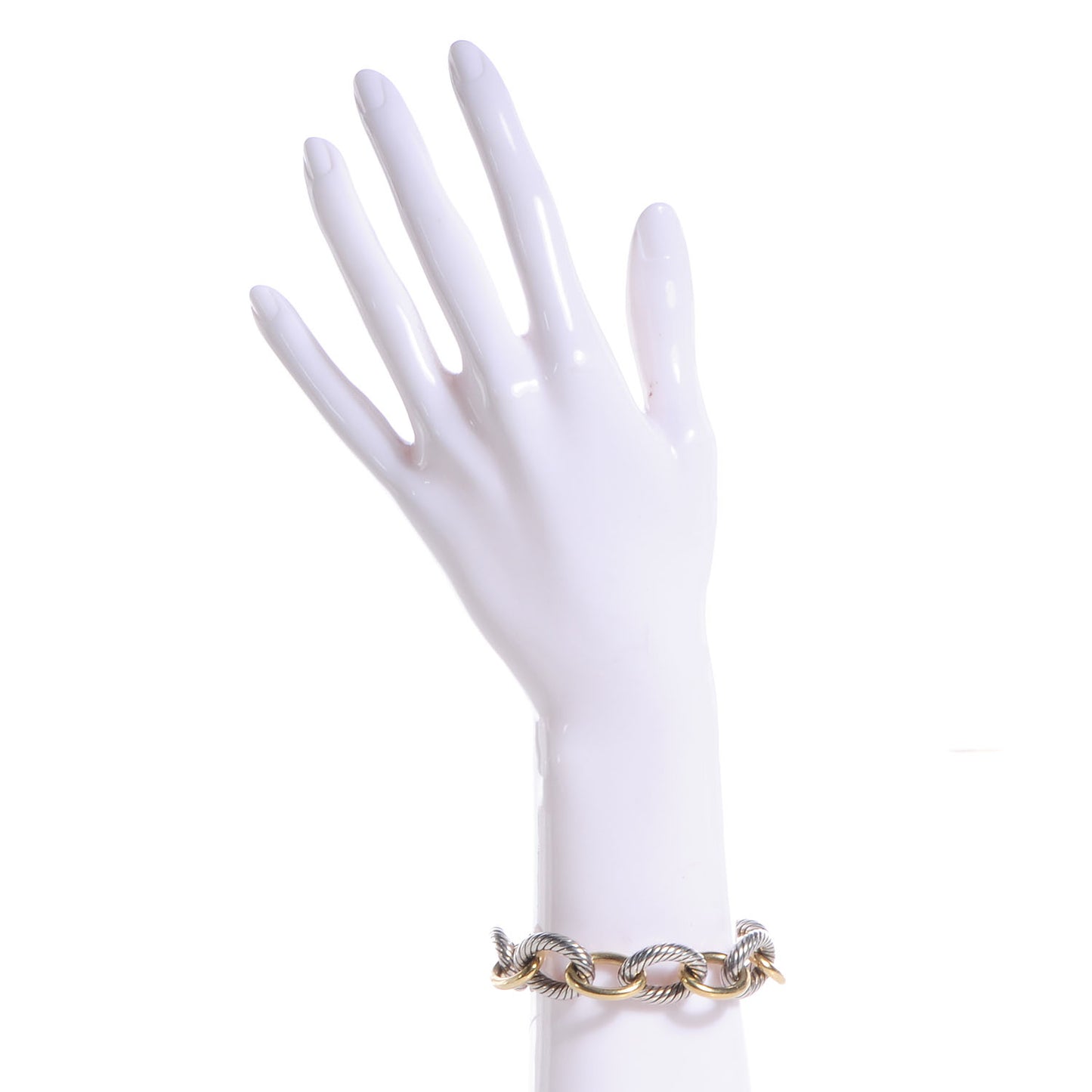 Sterling Silver 18K Yellow Gold 17mm Extra Large Oval Link Bracelet