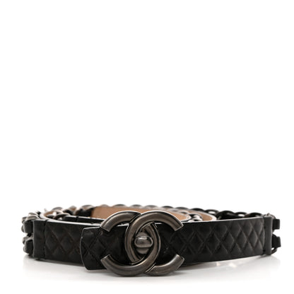 Chanel Calfskin Metal CC Chain Belt 90 36 Black 1 of 6
