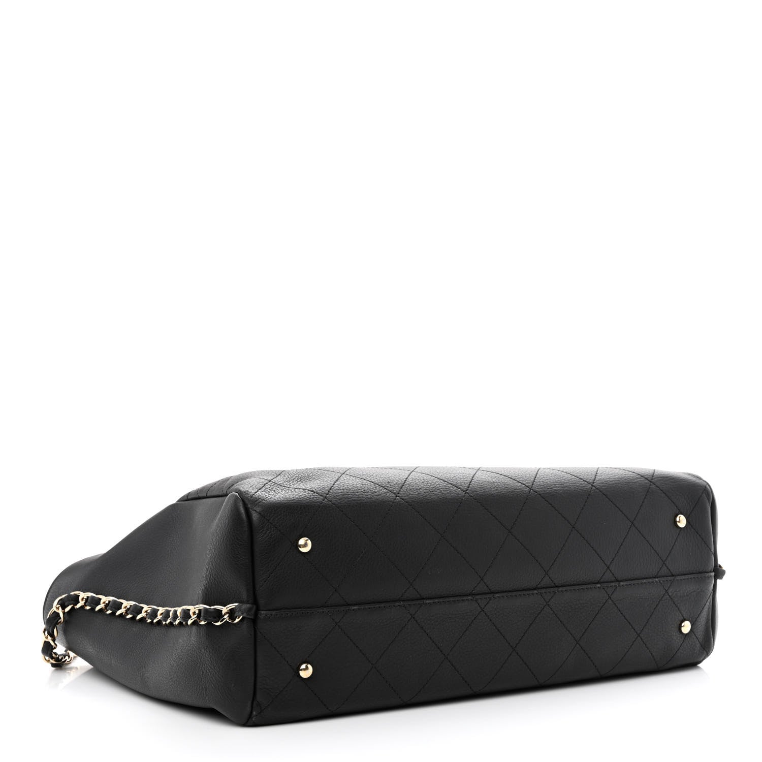 Chanel Bullskin Stitched Large Shopping Bag Black 4 of 11