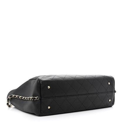 Chanel Bullskin Stitched Large Shopping Bag Black 4 of 11