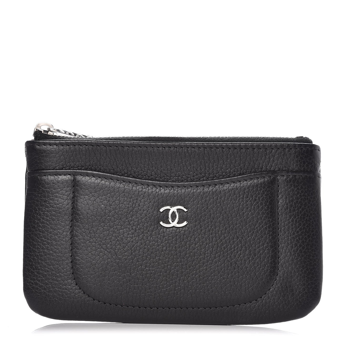 Grained Calfskin Small Neo Executive Cosmetic Case Black