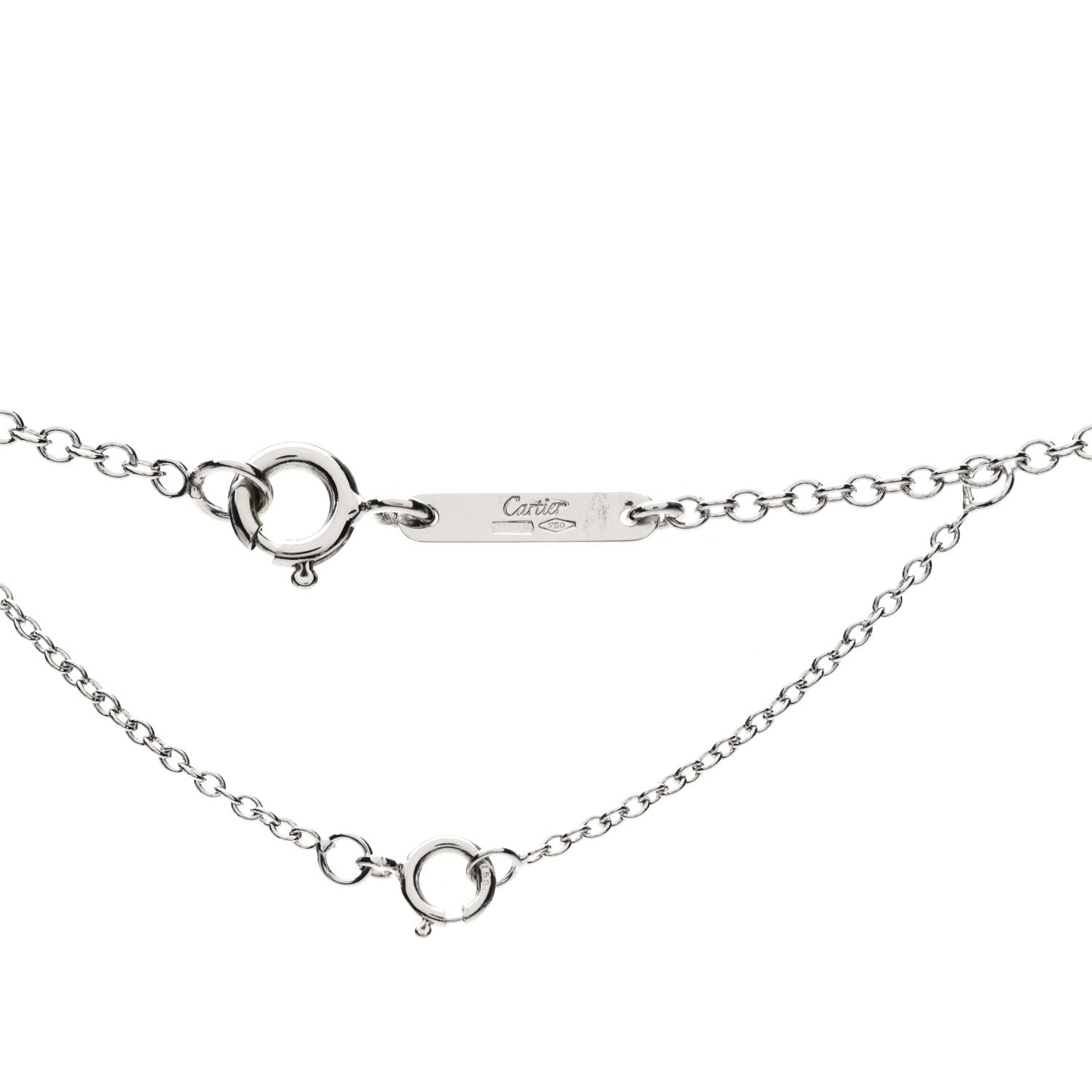 Cartier 18K White Gold Diamond .45ctw Hindu Floral Pendant Necklace 5 of 5