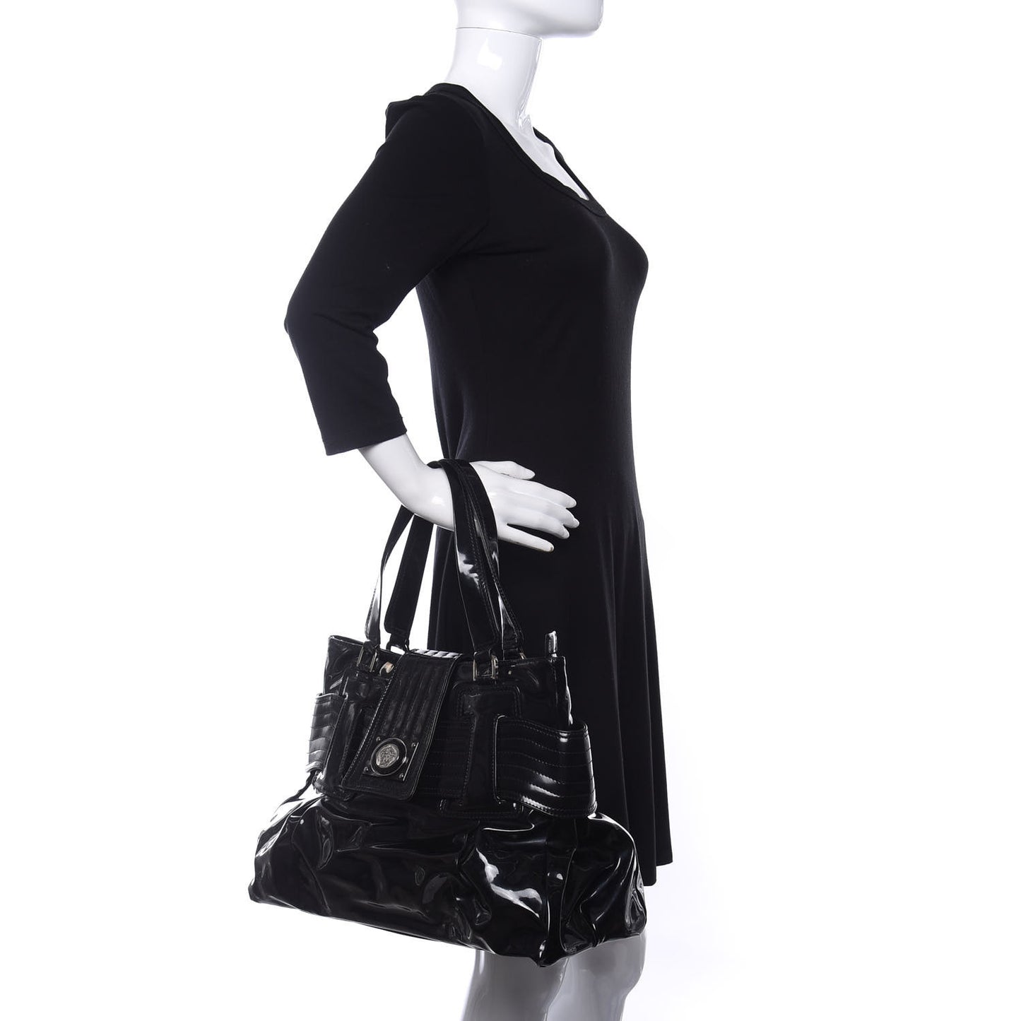 Patent Medusa Tote Black