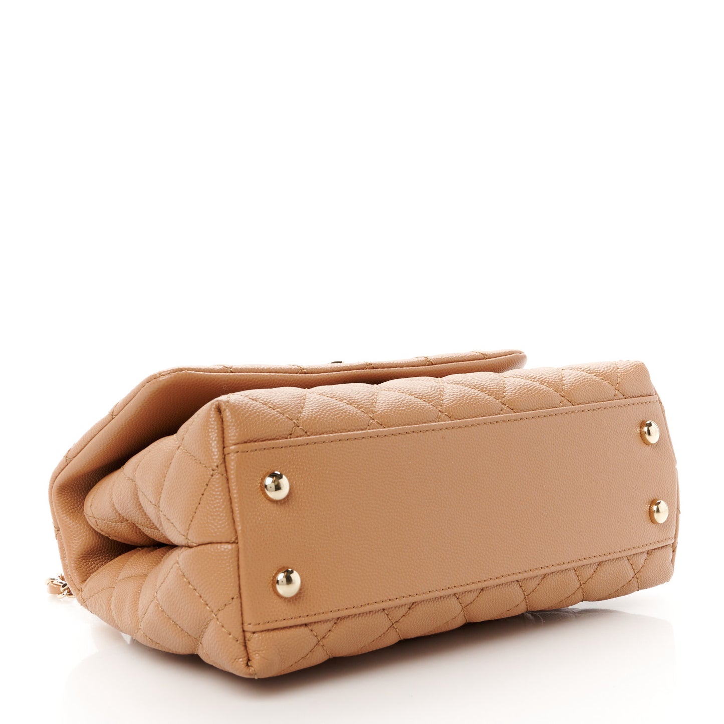 Caviar Quilted Lizard Embossed Mini Coco Handle Flap Brown
