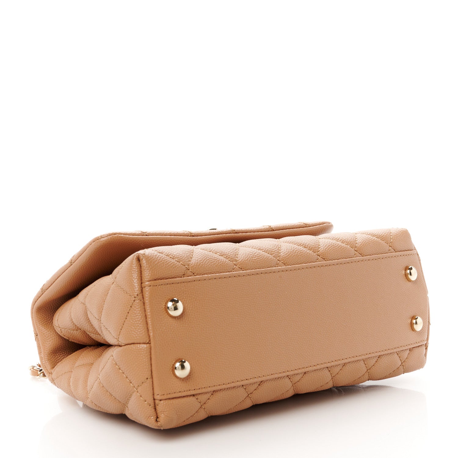 Chanel Caviar Quilted Lizard Embossed Mini Coco Handle Flap Brown 4 of 11