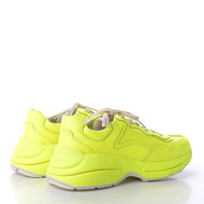 Gucci Calfskin Mens Rhyton Sneakers 10 Yellow Fluo 4 of 9