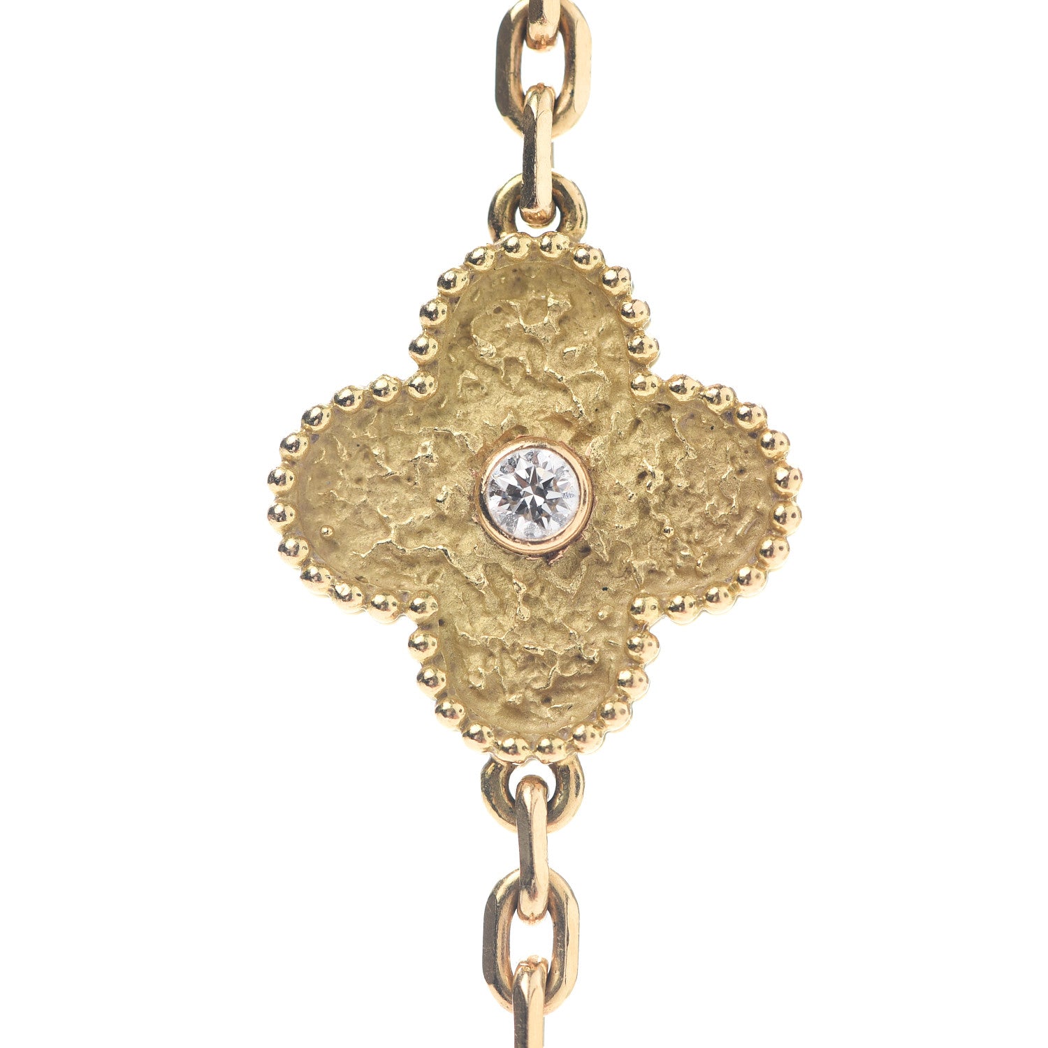 Van Cleef & Arpels 18K Yellow Gold Diamond 10 Motifs Vintage Alhambra Necklace 6 of 8