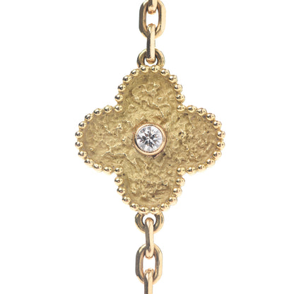 Van Cleef & Arpels 18K Yellow Gold Diamond 10 Motifs Vintage Alhambra Necklace 6 of 8