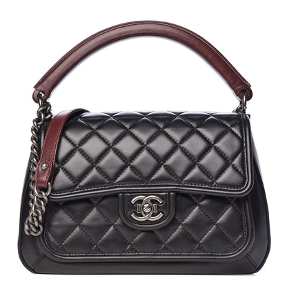 Chanel Calfskin Quilted Large Prestige Top Handle Flap Black 1 of 21