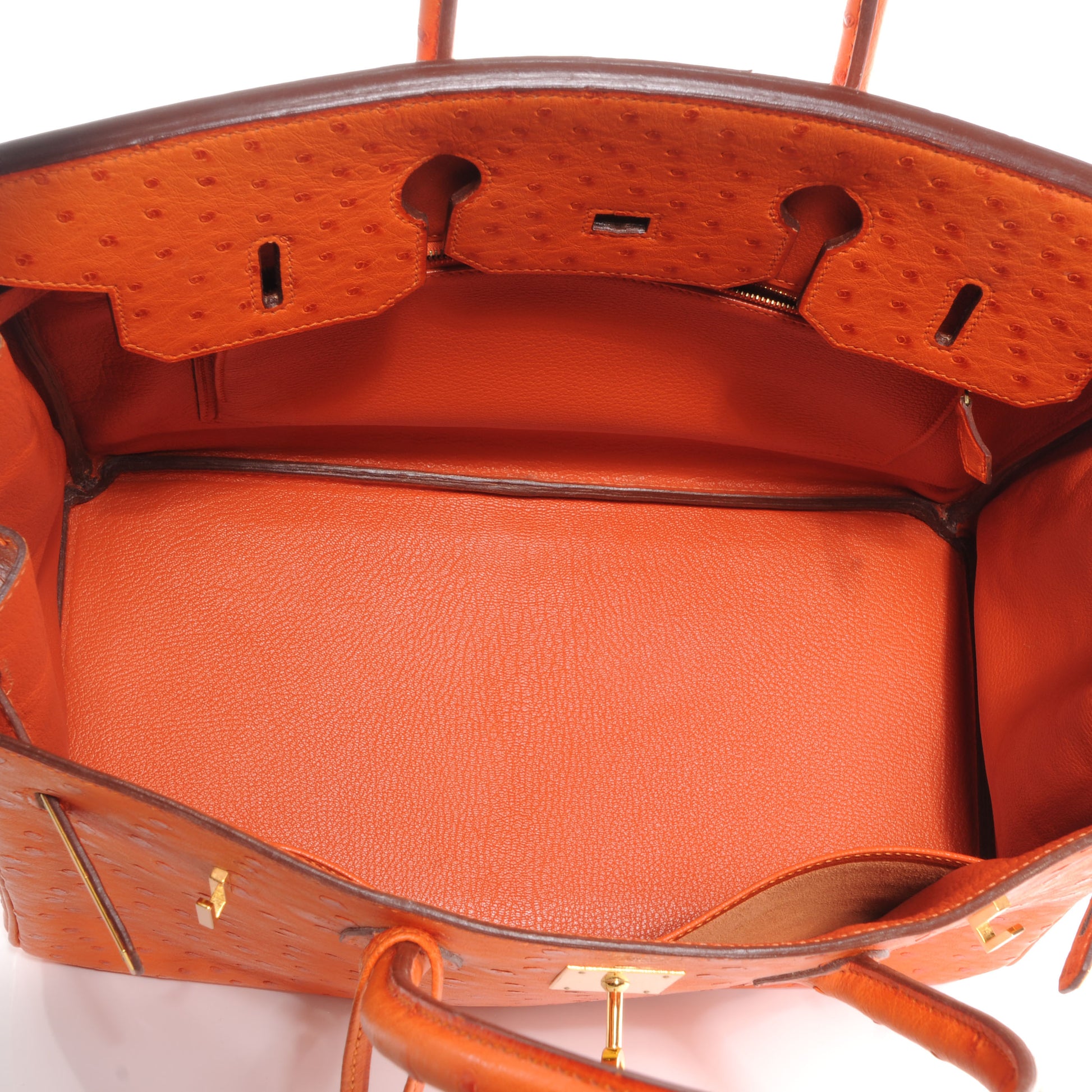 Hermes Ostrich Birkin 35 Orange 5 of 10