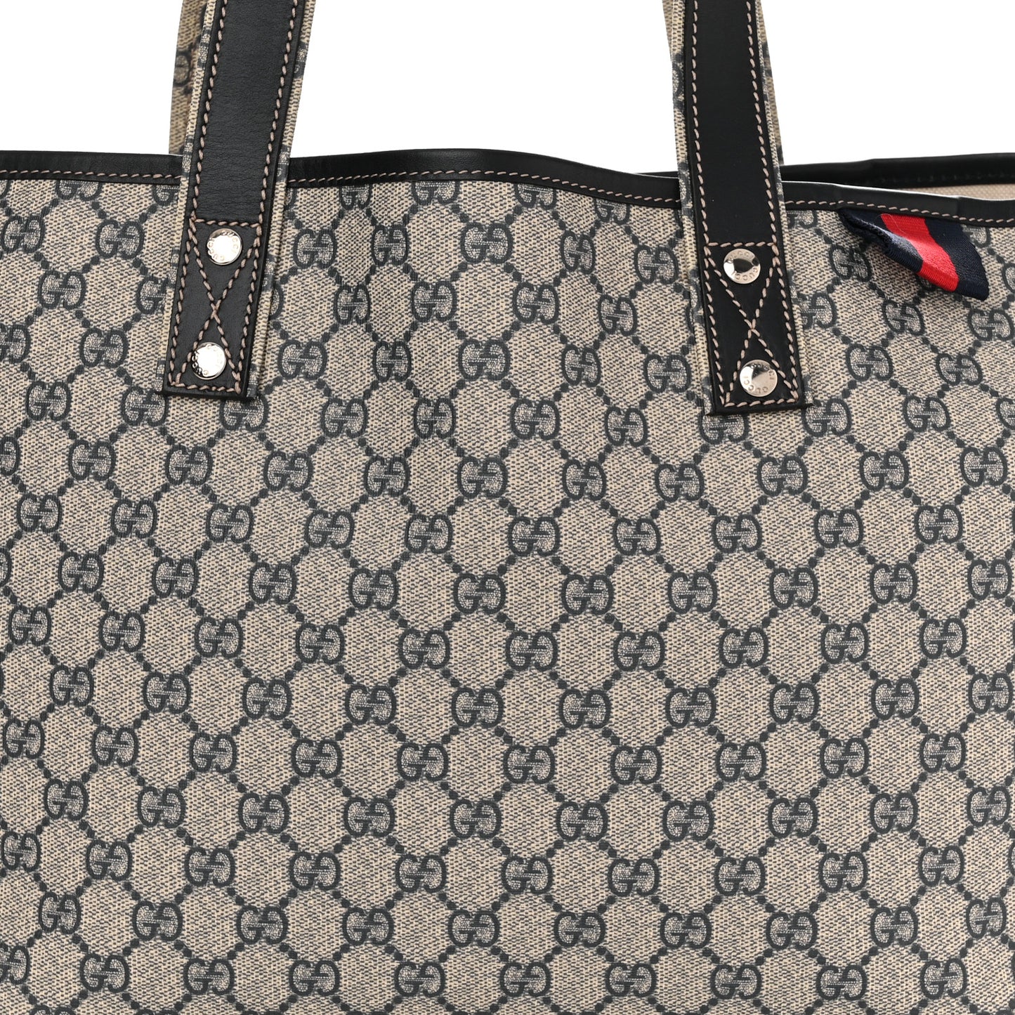 GG Plus Monogram Medium Signature Web Loop Tote Navy