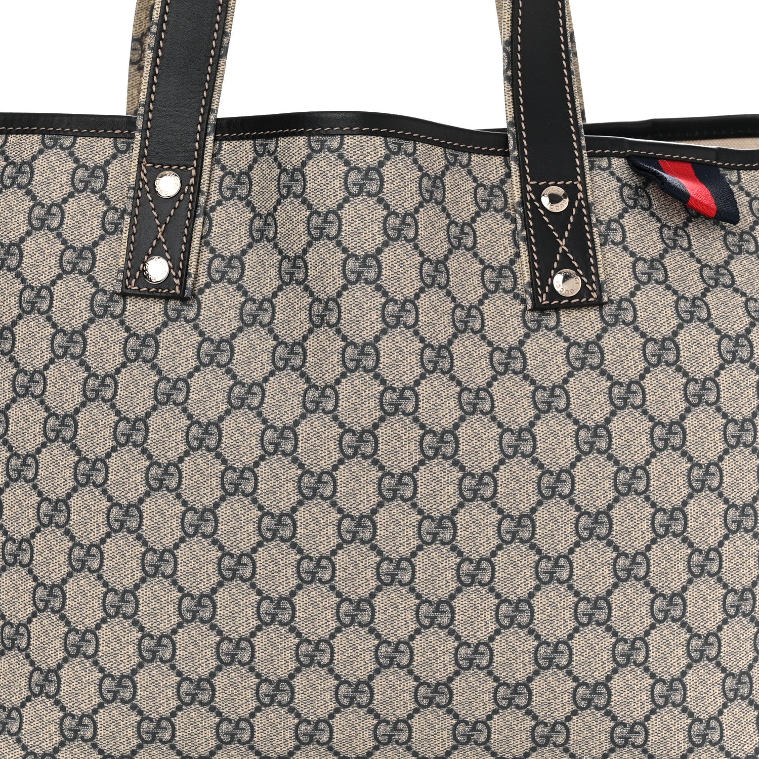 Gucci GG Plus Monogram Medium Signature Web Loop Tote Navy 8 of 12