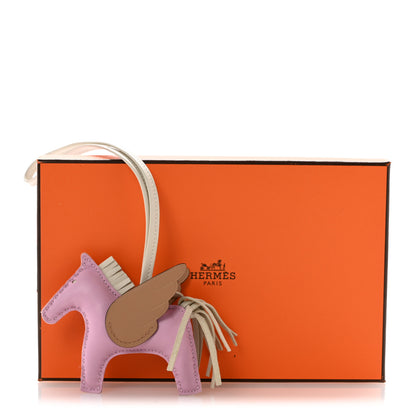 Hermes Milo Lambskin Grigri Rodeo Pegase Horse Bag Charm PM Mauve Sylvestre Craie Chai 5 of 5