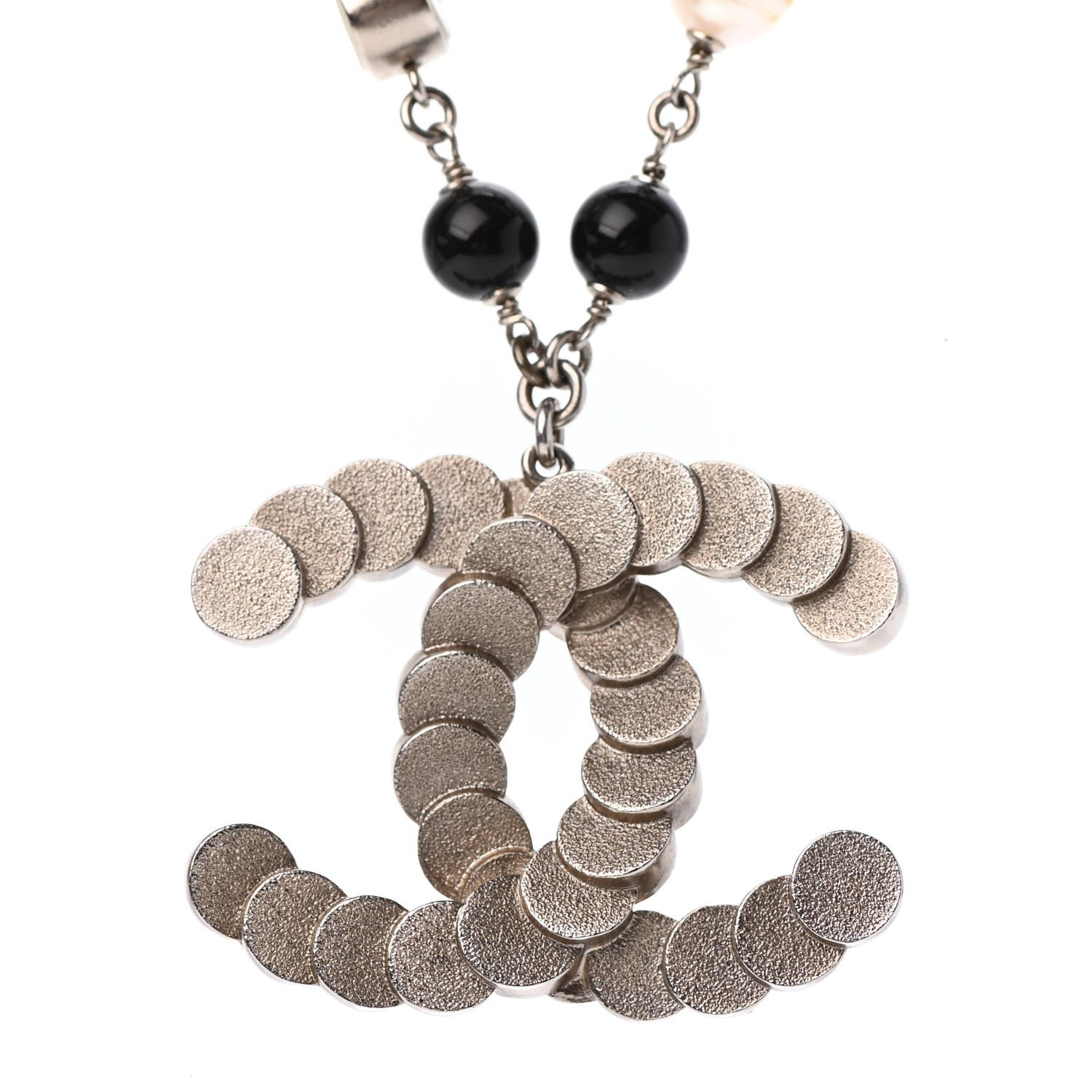Chanel Pearl Button CC Long Necklace Black 2 of 4