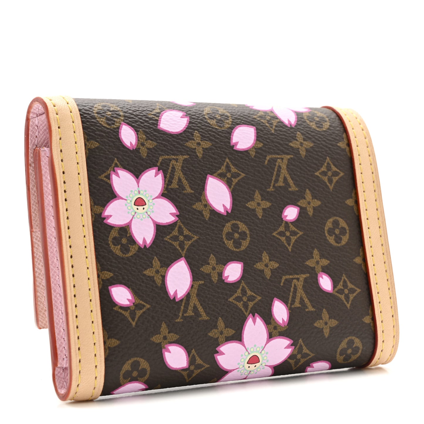 LV X TM Monogram Cherry Blossom Victorine Wallet Sakura Brown