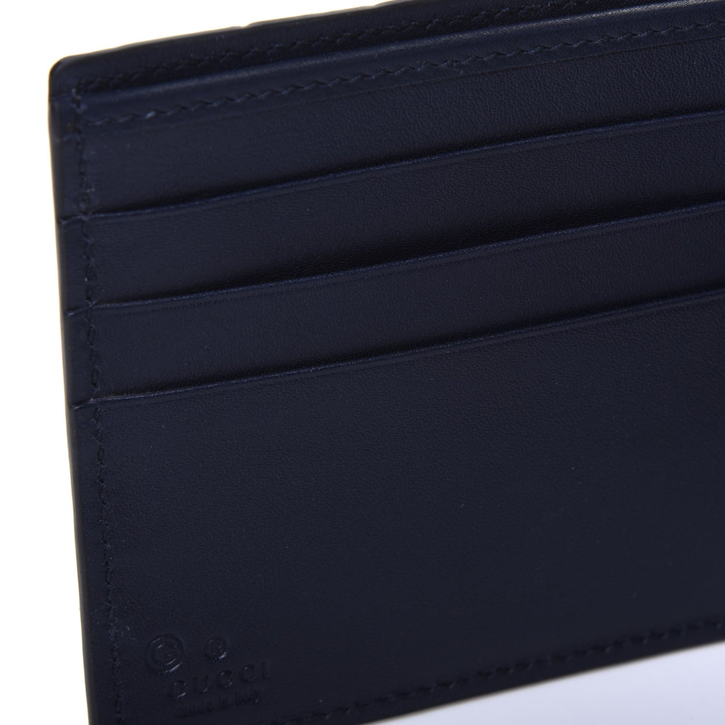 Microguccissima Bi-Fold Wallet Navy Blue