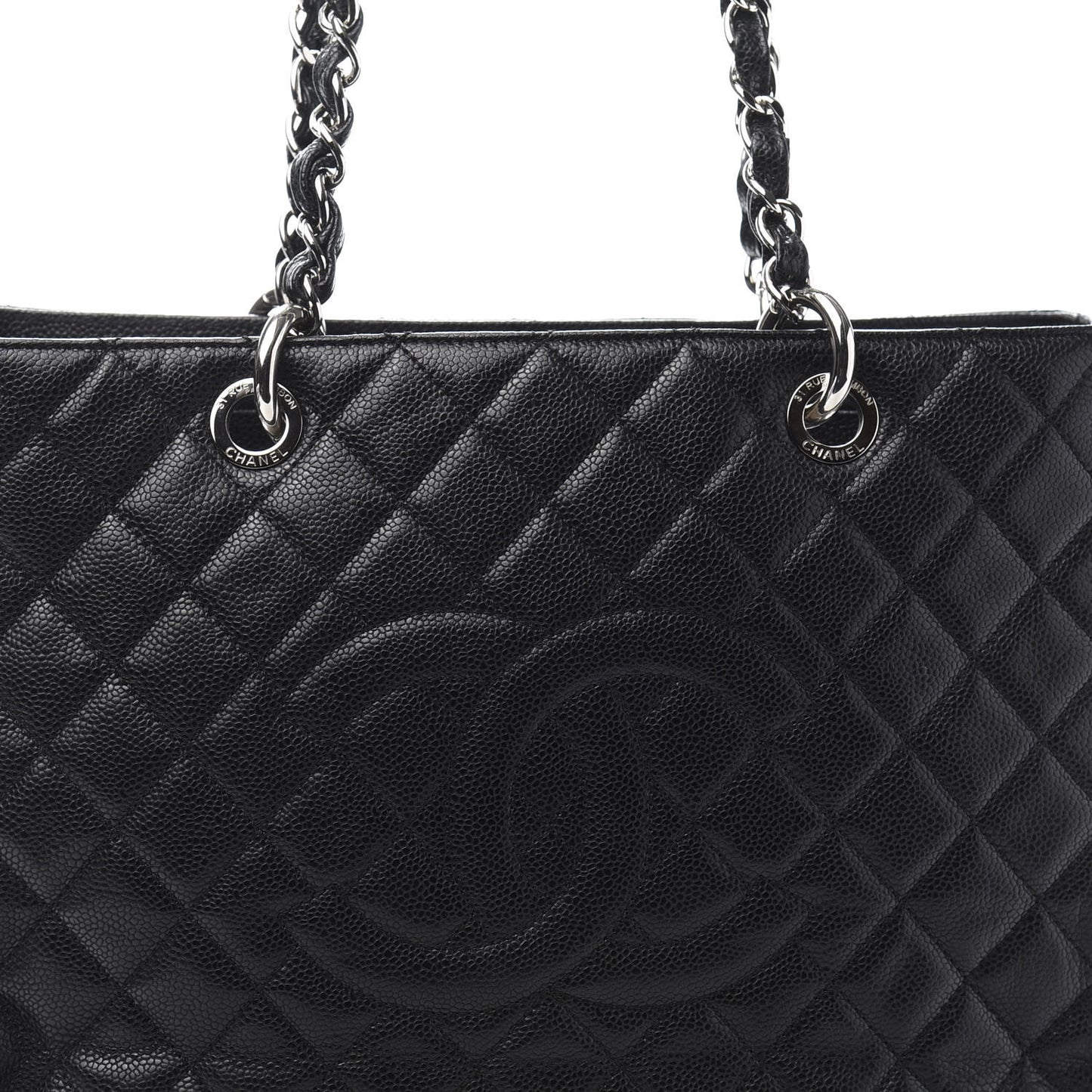 Caviar Quilted Grand Shopping Tote GST Black
