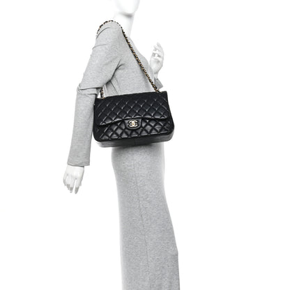 Chanel Lambskin Quilted Jumbo Double Flap Black 2 of 10