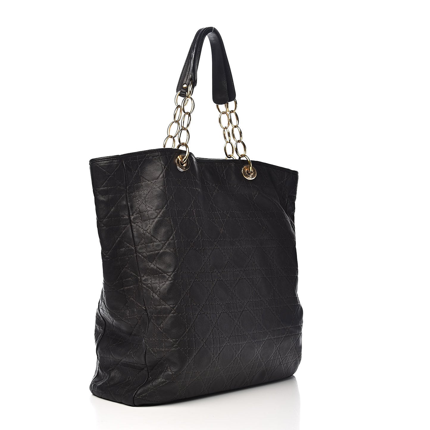 Lambskin Cannage Large Dior Soft Shopping Tote Black