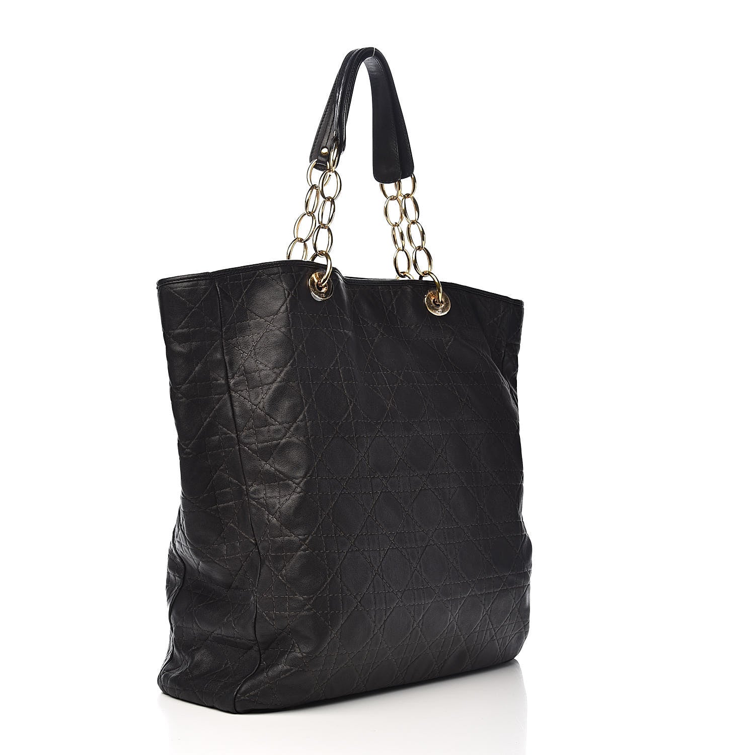 Christian Dior Lambskin Cannage Large Dior Soft Shopping Tote Black 3 of 12