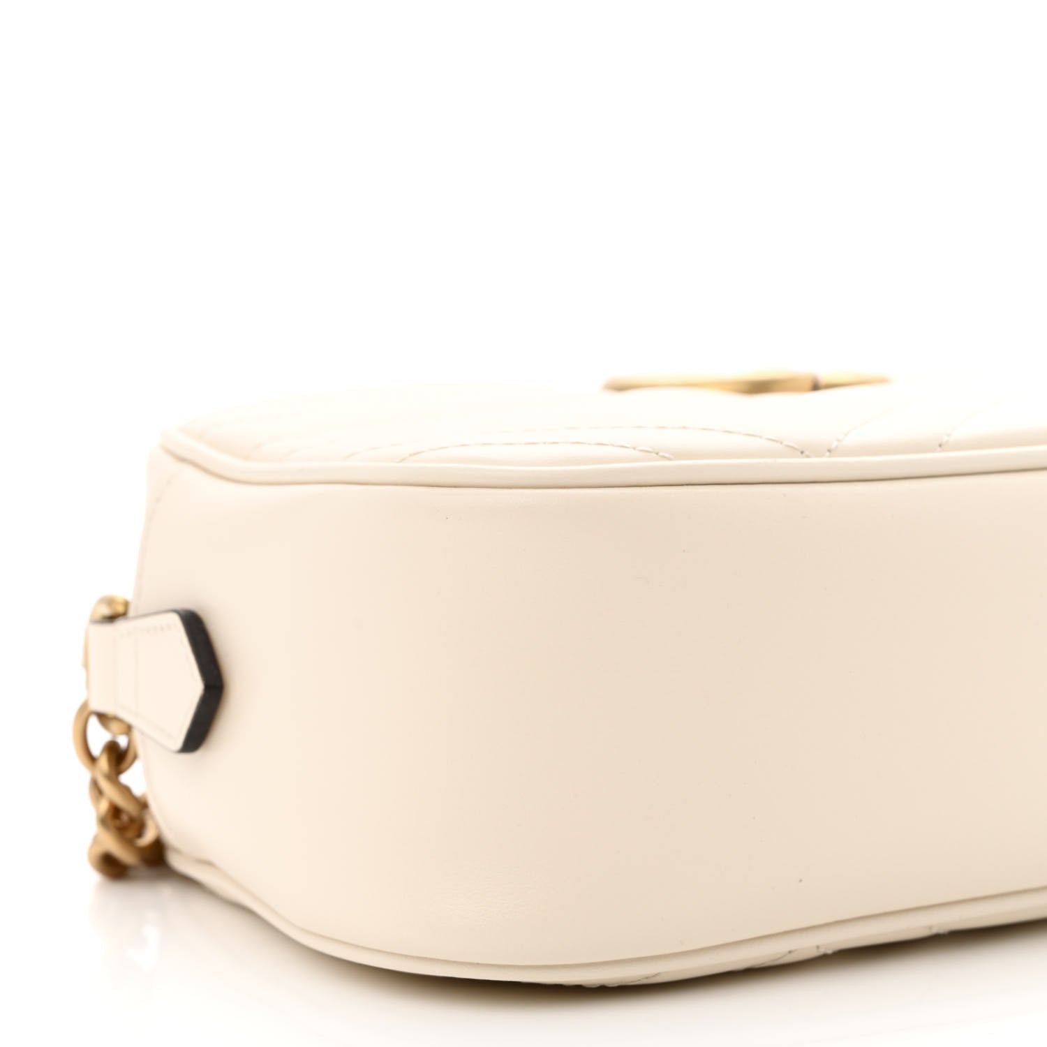Gucci Calfskin Matelasse Small GG Marmont Chain Shoulder Bag White 9 of 10