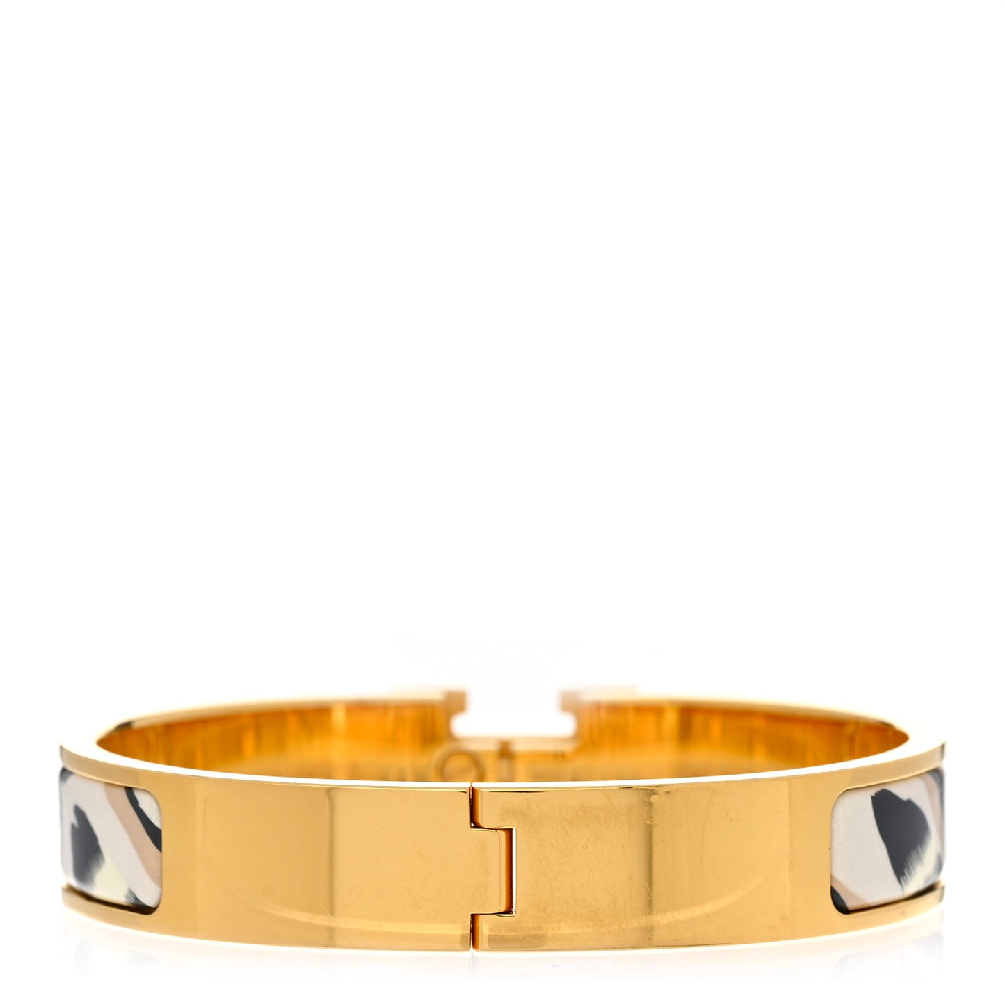 Enamel Printed Le Chat Carre Narrow Clic Clac H Bracelet PM Lumière