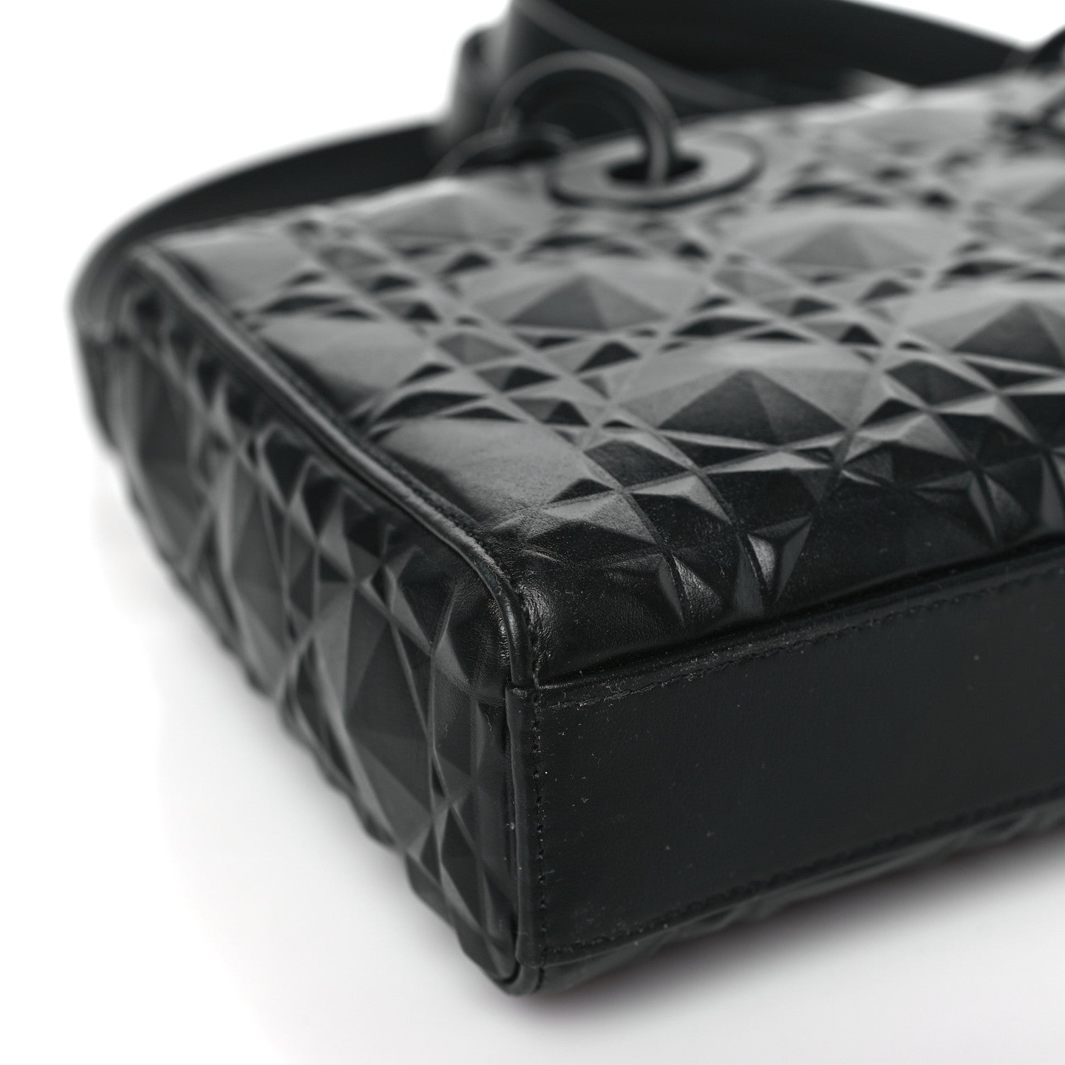 Christian Dior Calfskin Cannage Diamond Medium Lady D-Joy Black 7 of 8