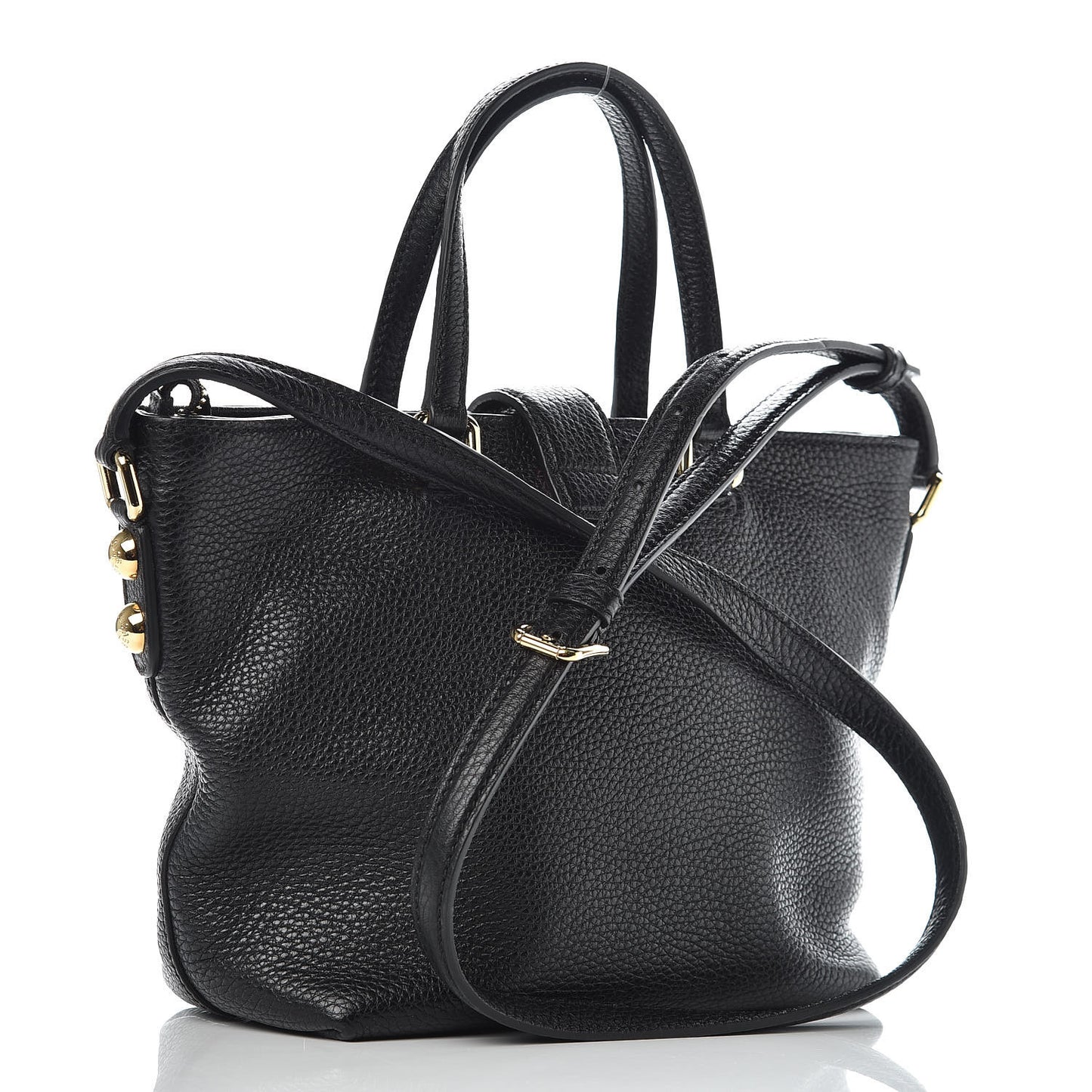 Pebbled Calfskin Small Tote Black