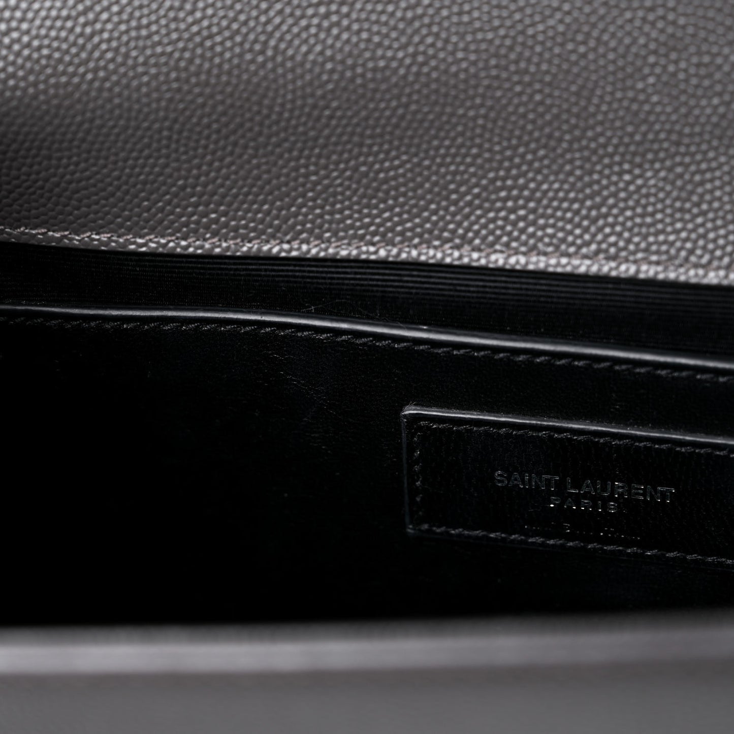 Grain De Poudre Medium Classic Monogram Kate Satchel Earth Grey